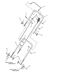 Handles And Controls Diagram and Parts List for 7800661-BTPD22625 2010 Briggs and Stratton Lawn Mower